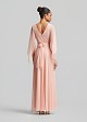 Maxi tulle dress with cape sleeves