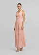Maxi tulle dress with V-neckline