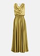 Maxi draped dress in satin look