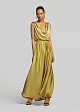 Maxi draped dress in satin look