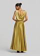Maxi draped dress in satin look