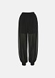 Sheer harem pants in black