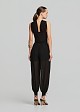 Sheer harem pants in black