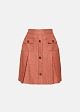 Pleated mini skirt with a silky finish