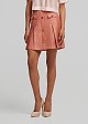 Pleated mini skirt with a silky finish