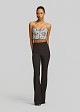 Embroidered bustier with contrast sequins