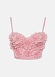 Bralette in appliqué flowers with rhinestones