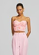 Bralette in appliqué flowers with rhinestones