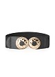 Wide belt in metal buckle