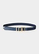 Slim belt with metal logo buckle