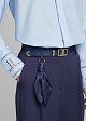Slim belt with metal logo buckle