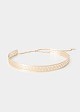 Gold-tone metallic belt with geometric design