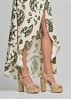 High heel raffia platforms in gold