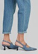 Denim pointed-toe slingback Mary Janes