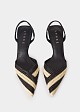 Kitten heel slingbacks in raffia look