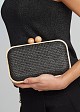 Clutch raffia bag in wooden frame