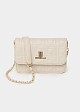 Quilted shoulder bag in leather-look