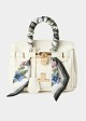 Mini top-handle bag with decorative scarf