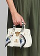 Mini top-handle bag with decorative scarf
