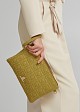 Envelope clutch in embossed suede look