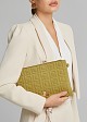 Envelope clutch in embossed suede look
