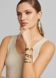 Set of 6 bangles cuffs in golden look