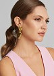 Gold-tone pleated stud earrings
