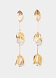 Floral drop earrings with pearls
