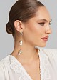 Floral drop earrings with pearls
