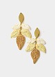 Gold tone raffia earrings