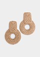 Straw dangle hoop earrings