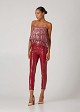 Crop top with sequined fringes