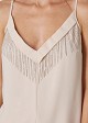 Lingerie top with rhinestone from fringes