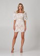 Broderie mini dress with puff sleeves