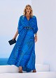Maxi printed dress with ruffles