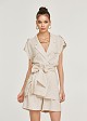 Linen look sleeveless longline blazer