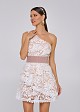 One shoulder lace dress with sequins