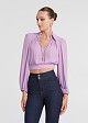 Crop blouse with pleats