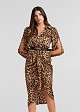 Rochie midi cu print leopard