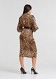 Midi leopard dress with collar