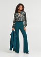  High waisted bell pants with gold details