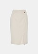 Pencil skirt with split at the front