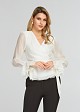 Blouse in wrap style with ruffles