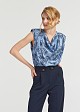 Printed drape blouse in satin look