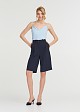 Pleated crepe bermuda shorts