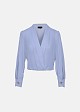 Wrap blouse with sleeve slits