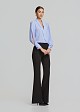 Wrap blouse with sleeve slits