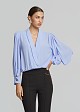 Wrap blouse with sleeve slits