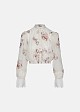 Printed cropped shirt with lace detailing