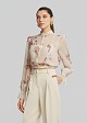 Printed cropped shirt with lace detailing